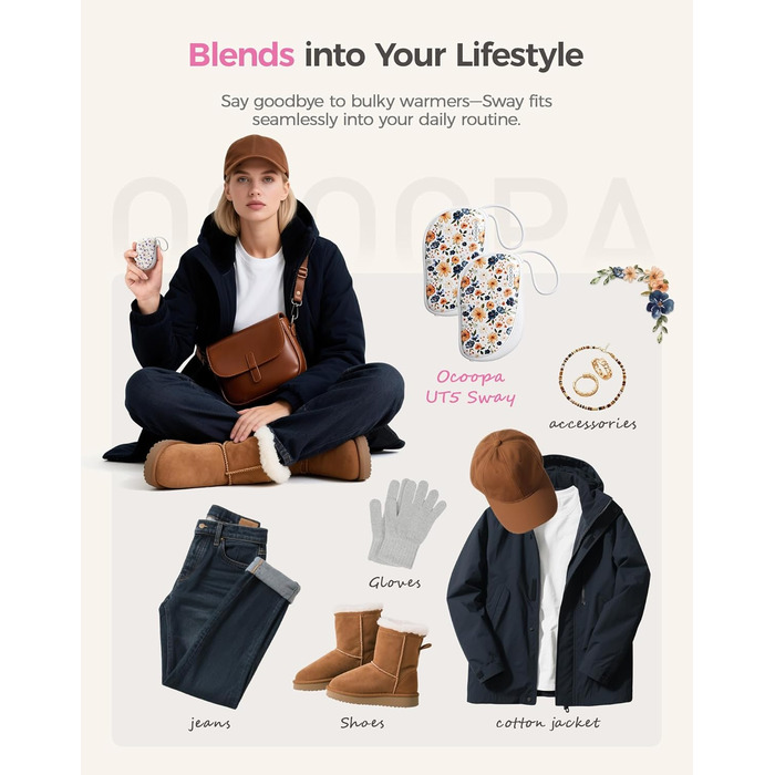 Електричні грілки для рук Ocoopa 2 шт., багаторазові 4000mAh, подарунок на Новий Рік для жінок, тонкі 1.5 см, підходять у рукавички та сумки, зимова необхідність, лімітована серія Ocoopa x Wiesengeflüster