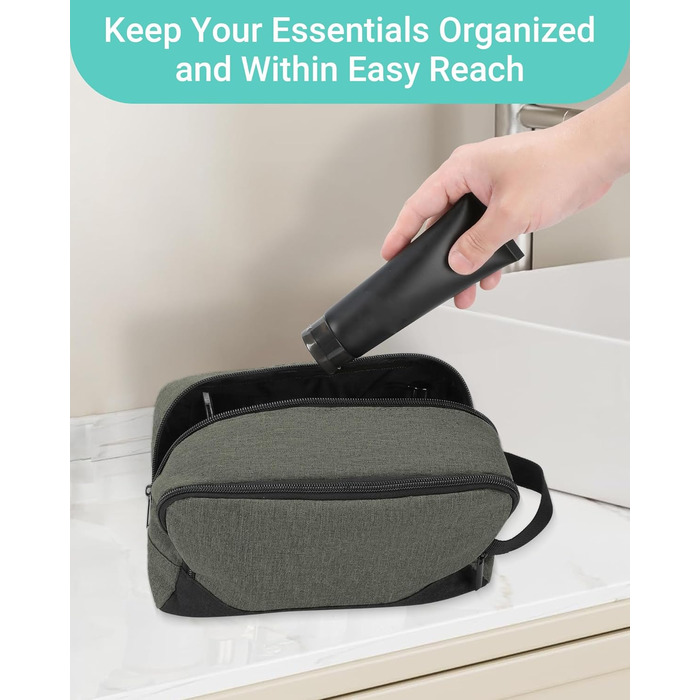 Чоловічий дорожній набір Elviros: органайзер для туалетних аксесуарів, косметичка для подорожей (зелений)