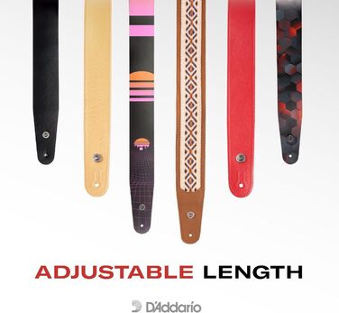 Гітарний ремінь D'Addario Planet Lock для акустичної та електрогітари, чорний сатиновий (рік випуску Jh)
