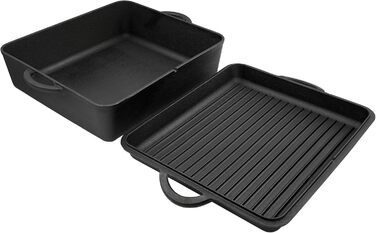 Чавунний казан BBQ-Toro Dutch Oven з кришкою, 10,5 л, попередньо підготовлений, для запікання та тушкування
