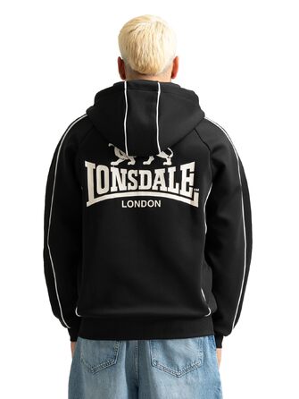 Чоловіча спортивна куртка Lonsdale ACHAVANICH з капюроном, стандартна посадка, чорна/біла, розмір 3XL