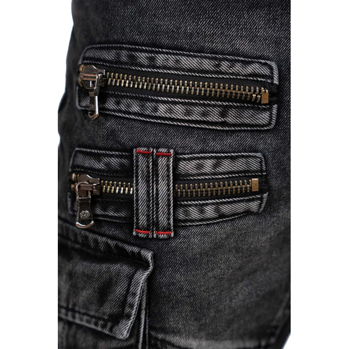 Чоловічі джинси Cipo & Baxx в стилі байкер – Regular Fit або Slim Fit | Чорний денім з потертостями, декоративними швами, блискавками та кишенями | Стильні повсякденні джинси з деніму (31W / 32L)