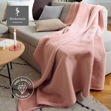Biederlack Плюшева плед-ковдра Pure Cotton, 100% бавовна, рожева, 150x200 см, екологічна, вироблено в Німеччині