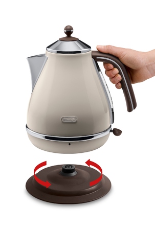 Електричний чайник De'Longhi KBOV 2001.BG, 2000 Вт, 1,7 л, бежевий/коричневий