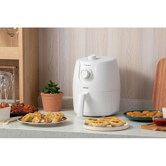 Фритюрниця без олії Mini 1.8L з таймером та функцією підігріву | Airfryer 1200W | Економія енергії та швидкість | Біла