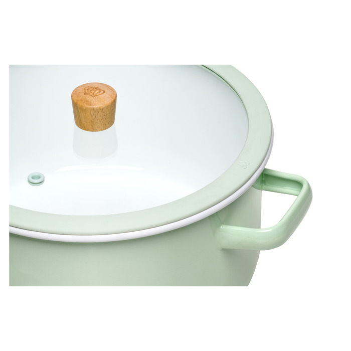 Набір емальованого посуду Gerlach Natur Enamel, пастельно-зелений, 6 предметів