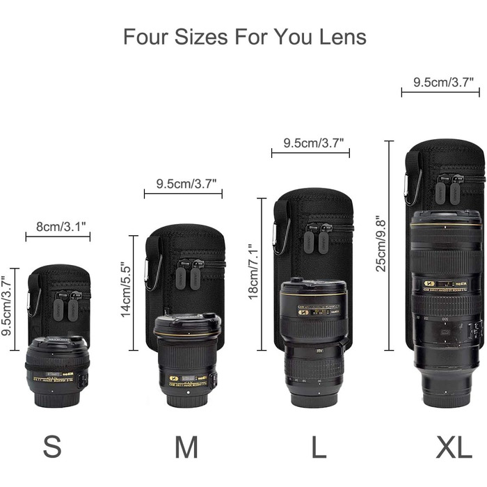 Чохол для об'єктива Arvok, 4 розміри, неопрен, водонепроникний, захисний, 5 мм, для DSLR-камери, чорний & сірий