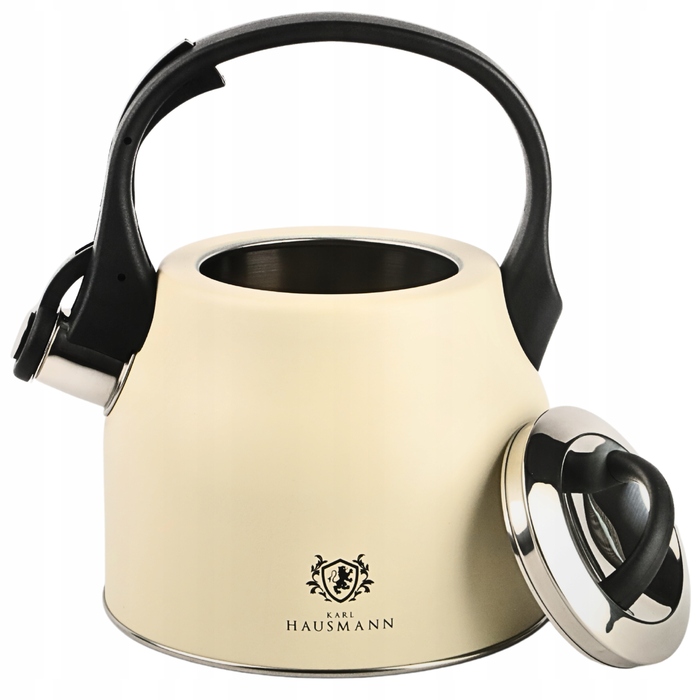 Класичний сталевий чайник Karl Hausmann, 2,3 л (бежевий, чорний, сріблясто-сірий)