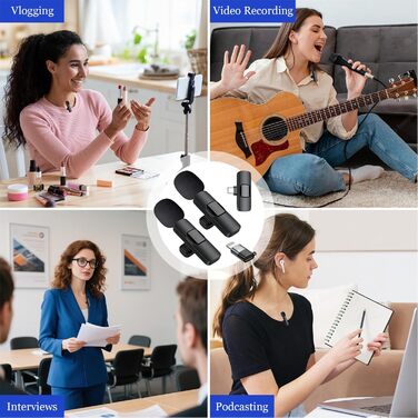 Бездротові петличні мікрофони Veloray 2 шт. для Android, USB-C, для смартфона, подкастів, соціальних мереж