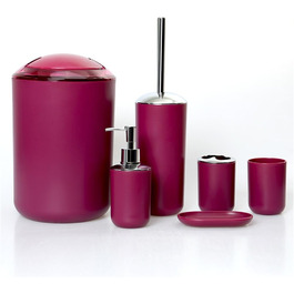 Набір аксесуарів для ванної кімнати, 6 предметів: відро для сміття, тримач для зубних щіток, стакан для зубної пасти, мильниця, відро, дозатор для лосьйону. Зелений колір