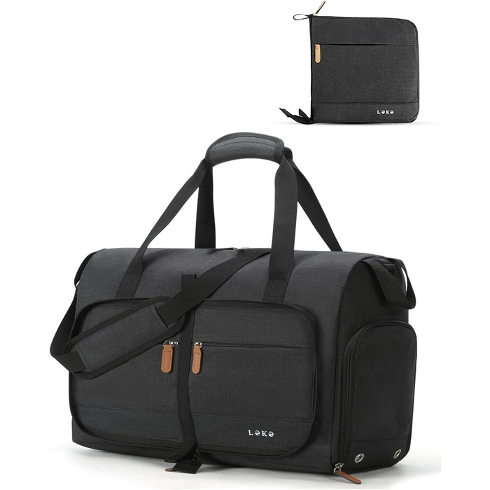 Чорна дорожня сумка Lekesky 30L: Easyjet, Weekender, спортивна, з відділенням для взуття, водонепроникна