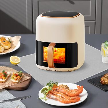 Термостійкий килимок під фритюрницю 2 шт. 40 x 45 см, 1 мм - захист від нагріву, для кухонних стільниць, масло- та водовідштовхувальний, легко миється (сірий, 40x60x0.1 см)