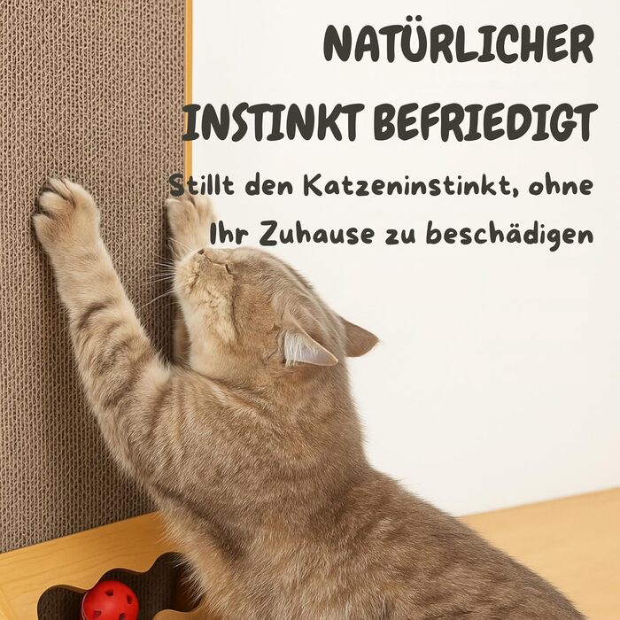 Дряпалка для котів L-подібної форми – з щільної гофрованої картонної коробки – для дряпання та відпочинку – екологічна, двостороння та стійка – ідеальна для домашніх котів