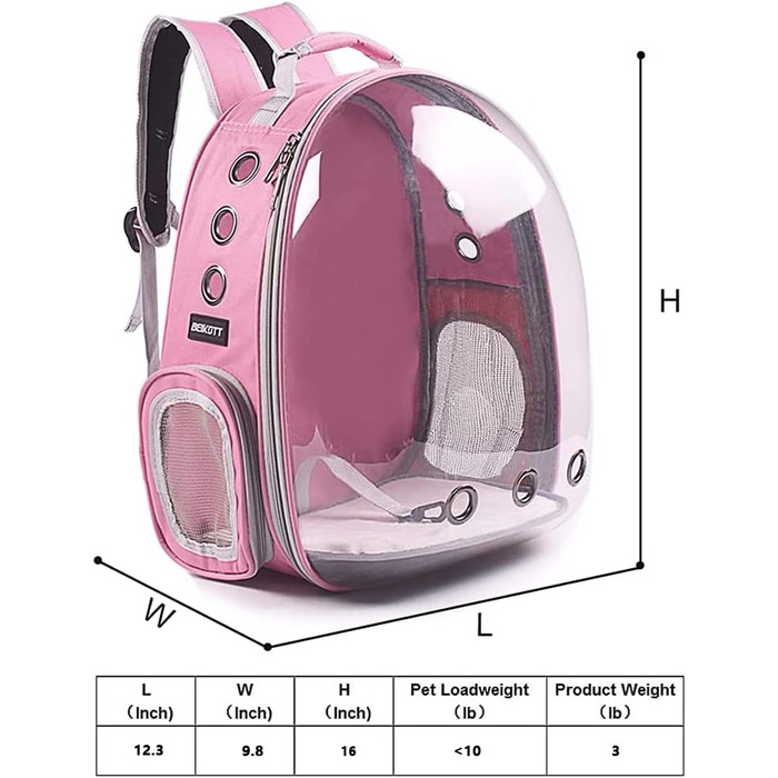 Рюкзак-переноска для котів та собак, капсульний рюкзак для тварин, для подорожей, з вентиляцією, схвалений авіакомпаніями