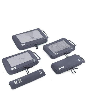 Набір органайзерів для валізи ECOHUB (5 шт.) - кофри, пакувальні куби, органайзери для подорожей (темно-зелений, темно-сірий)