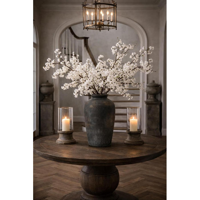 Велика керамічна ваза ручної роботи, 27.9 см, мінімалістична, декоративна ваза в стилі фермерського дому для декорування дому, вітальні, полиці, входу, весілля, столу (бронза)