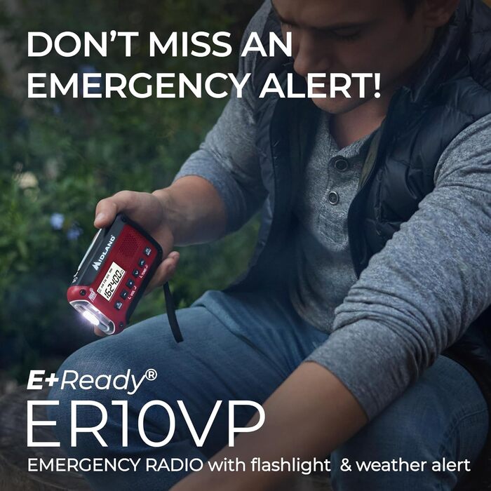 Радіо Midland ER10VP: NOAA, Клуб, Погода, AM/FM, SOS-ліхтарик