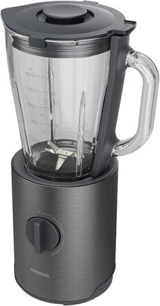 Професійний стаціонарний блендер Grundig Delisia Novus SM 7140, 1,5 л, 800 Вт, 6-лезовий ніж із цирконієвим покриттям, 5 швидкостей + імпульсний режим, темний інокс/нержавійка