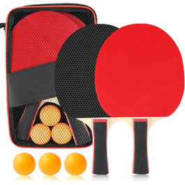 Набір для настільного тенісу, преміум якість: 2 ракетки, 3 м'ячі, сумка. Підходить для початківців, досвідчених гравців та сімейного дозвілля