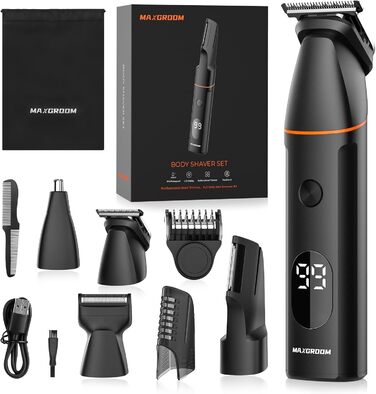 Електричний чоловічий триммер 4-в-1 для тіла, обличчя та інтимної зони (чорний)