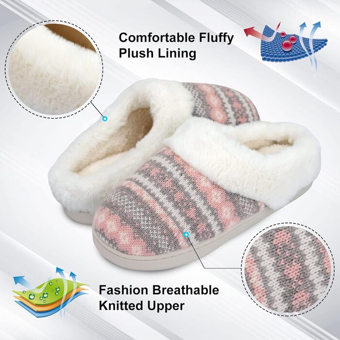 Тапочки жіночі AONEGOLD зимові теплі з плюшу, зручні, з пам'яті ефекту, унісекс, для дому та вулиці, антиковзаючі, 38/39 EU, рожеві