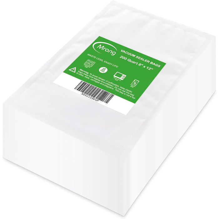 Vacuum Bags for Food 20CM x 30CM, 200 Bags Professional Food Vacuum Bags for All Vacuum Sealers & Food Vacuum Machines, BPA-Free, Sous Vide Freezer Bags