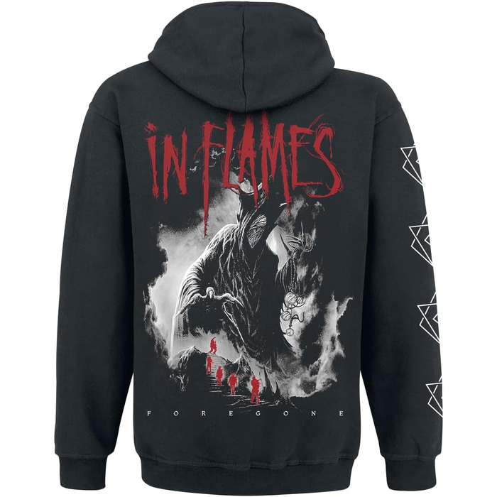Чоловіча чорна толстовка-худі In Flames з принтом альбому Foregone, офіційний мерч гурту, розмір S