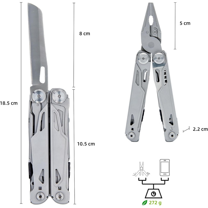 Мультитул преміум-класу 27-в-1: інструмент для кемпінгу, туризму та відпочинку на природі | З набором біт та зручною сумкою