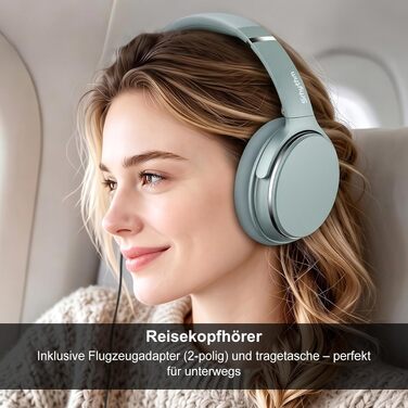 Бездротові навушники Srhythm NC25 з активним шумозаглушенням (ANC), Bluetooth, Hi-Fi звук, глибокий бас, NFC, вбудований мікрофон, складані (М'ятно-зелений)