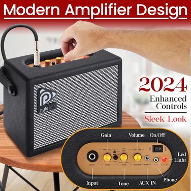 Електрогітара Pyle Prog Rock EG Series з підсилювачем, 39 дюймів (99.1 см), Dual Humbucker, палісандровий гриф, корпус з палісандра, комплект аксесуарів