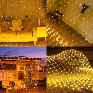 Льорочка з LED-підсвічуванням Withosent для ялинки, 400 LED, IP44, функція пам'яті, вологостійка, 8 режимів, тепле біле світло (3.5м)