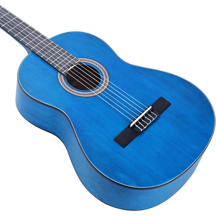 Класична гітара Winzz 4/4 для дорослих, 39 дюймів, синього кольору - ідеальна для початківців