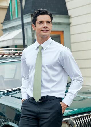 Комплект краватка, хустинка та запонки Hisdern Salbei Grün для чоловіків на весілля