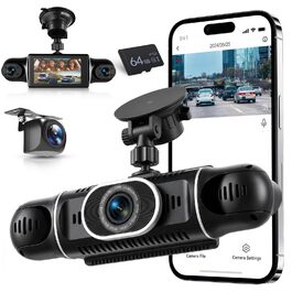 Відеореєстратор VECHTEL 1080P/2K для авто, подвійна камера з WiFi, 3