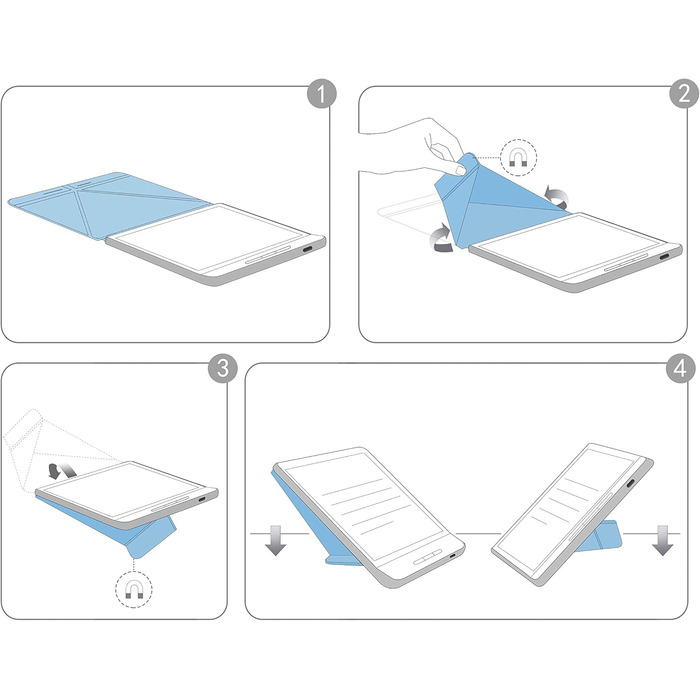 Чохол Acelive для Kobo Sage (8 дюймів) - захисний чохол для електронного читача з авто-функцією сну/пробудження, сірий