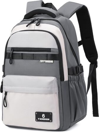 Шкільний рюкзак для підлітків, хлопчиків, 2025. Водовідштовхуючий рюкзак для старшої школи, гімназії. Підходить для ноутбука 15.6', звичайний дизайн (сірий)