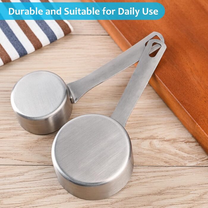 IFFMYJB Measuring Cups, Stainless Steel Measuring Cups, Metal Measuring Cups for Cooking or Baking, Heavy-Duty Measuring Cups for Dry or Liquid Ingredients, Stainless Steel Measuring Cups 8-Piece Set