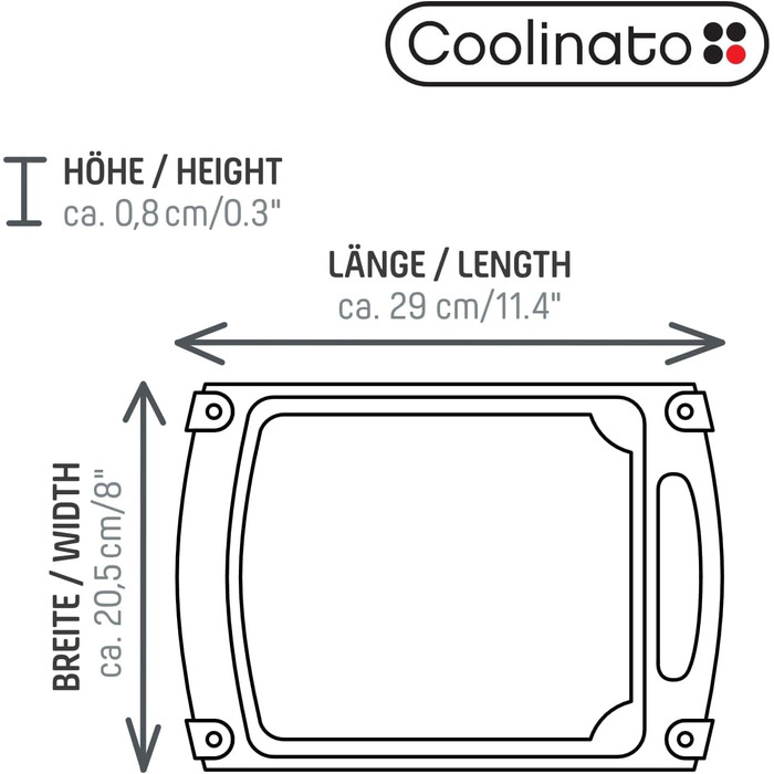 Набір кухонних дощок Coolinato з пластику сірого кольору (3 шт.) S/M/L – антибактеріальні, з жолобом для соку, неслизькі кути та ручки. 3 розміри для гігієнічного розділення. Набори кухонних дощок Coolinato сірого кольору (3 шт.) розмір S, M та L.
