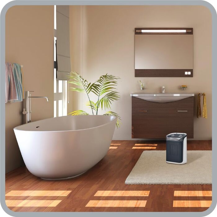 Електричний обігрівач Rowenta Instant Comfort Aqua SO6510F2: тихий, 1200-2400W, 2 режими, для ванної кімнати, сірий