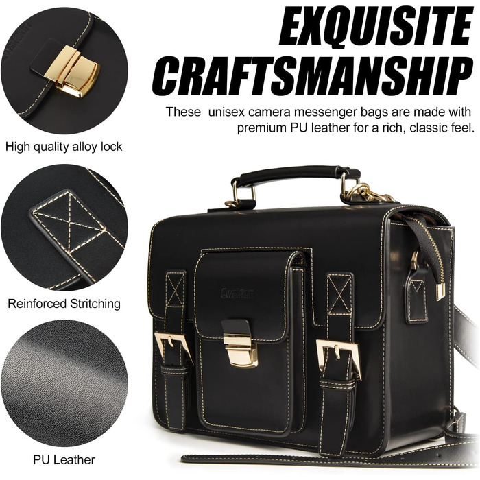 Чохол для камери Cwatcun: водонепроникний, ретро-дизайн, сумісний з Canon, Nikon, Sony (SLR/DSLR, беззеркальні)