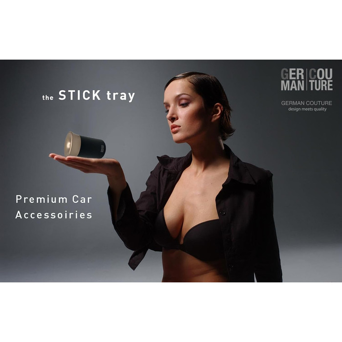 GC German Couture Stickbecher Auto-Aschenbecher compatible with IQOS ILUMA PRIME TEREA Sticks & Heets-Sticks + Glo Hyper Pro Air neo-Sticks Accessories & for PLOOM, black/gold
