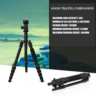 Штатив для камери NEWFUN: гнучкий, 160 см, 360° кулькова головка, для DSLR/беззеркальних камер/телефонів/відеокамер