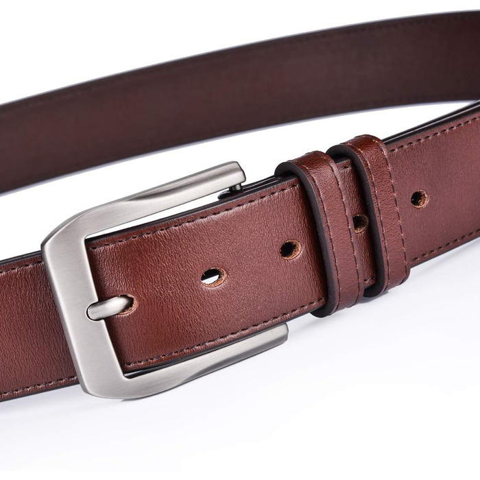 Чоловічий шкіряний ремінь Beltox Fine Casual Jeans, ширина 38 мм, пряжка з металевого сплаву, для джинсів та повсякденного носіння, кольори: Braun, Kaffee, розмір 44-46