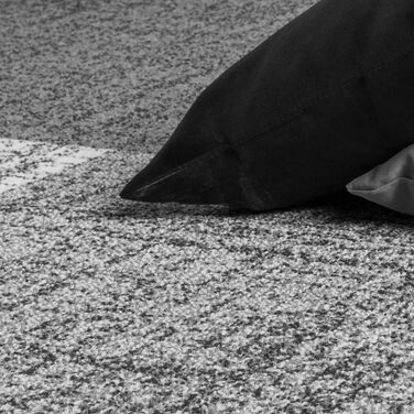 Килимок для вітальні, спальні, дитячої кімнати, коридору та їдальні TT Home. Колір: сірий, розмір: 80x150 см. Сучасний дизайн з геометричним малюнком, короткий ворс.