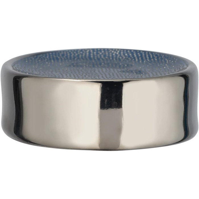 Підставка для мила WENKO Nuria, керамічна мильниця срібно-блакитного кольору, 12 x 3 x 8 см