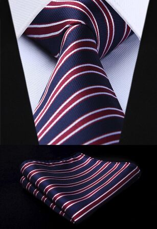 HISDERN Комплект краваток для чоловіків (5 шт.) з кишеньковим хустинкою. Класичні краватки з шовку для весілля та особливих випадків. У подарунковій коробці.