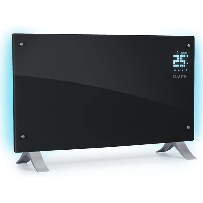 Електричний конвектор Klarstein Bornholm Curved Ambient: мобільний нагрівач з термостатом, 2000 Вт, чорний