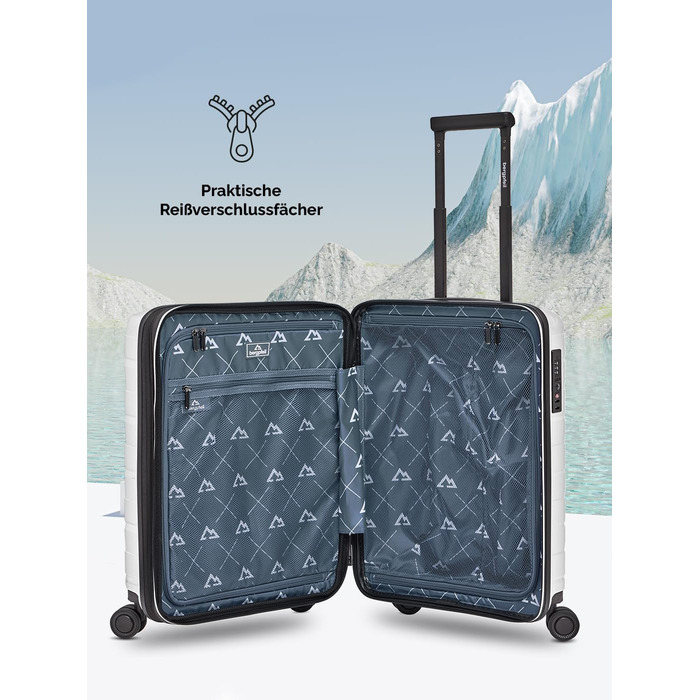 Чемодан середнього розміру з жорстким корпусом, розширюваний | Trolley 45 x 27 x 66 см з поліпропілену | Унісекс, вага 3,7 кг | Подвійні колеса & TSA-замок (Travel) | Відділення для ноутбука (55 см)