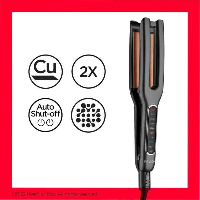 Revlon SmoothStay 25mm Coconut Oil Infused Straightener with Travel Pouch - Adjustable Temperature up to 235°C