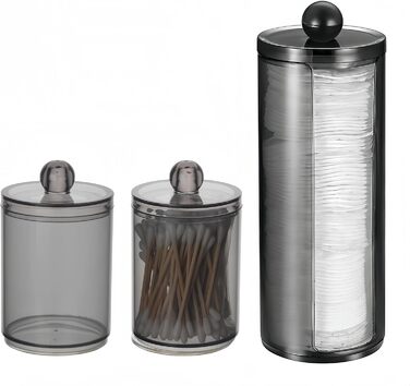 Диспенсер для ватних паличок та дисків з PET пластику, чорний (BLACK-C)